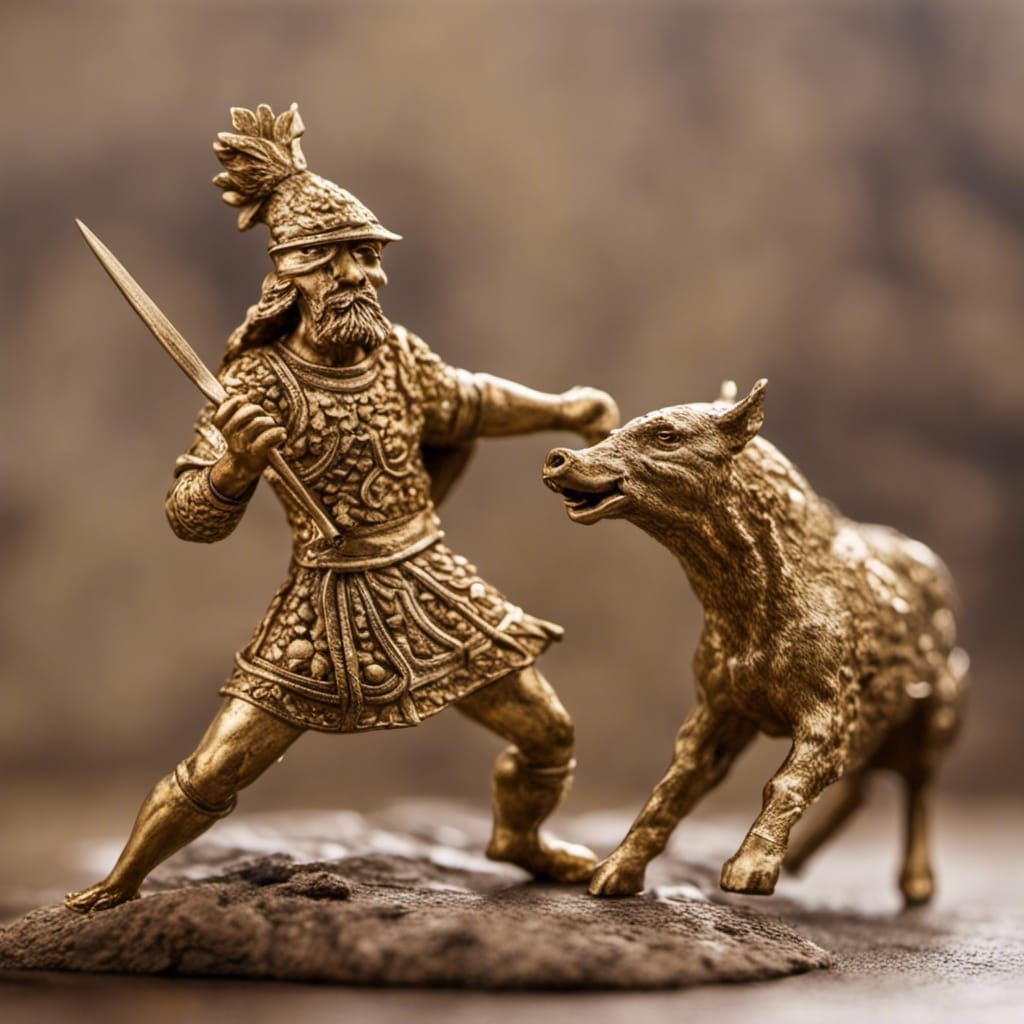 Scythian Gold Figurine: Warrior vs Wild Boar