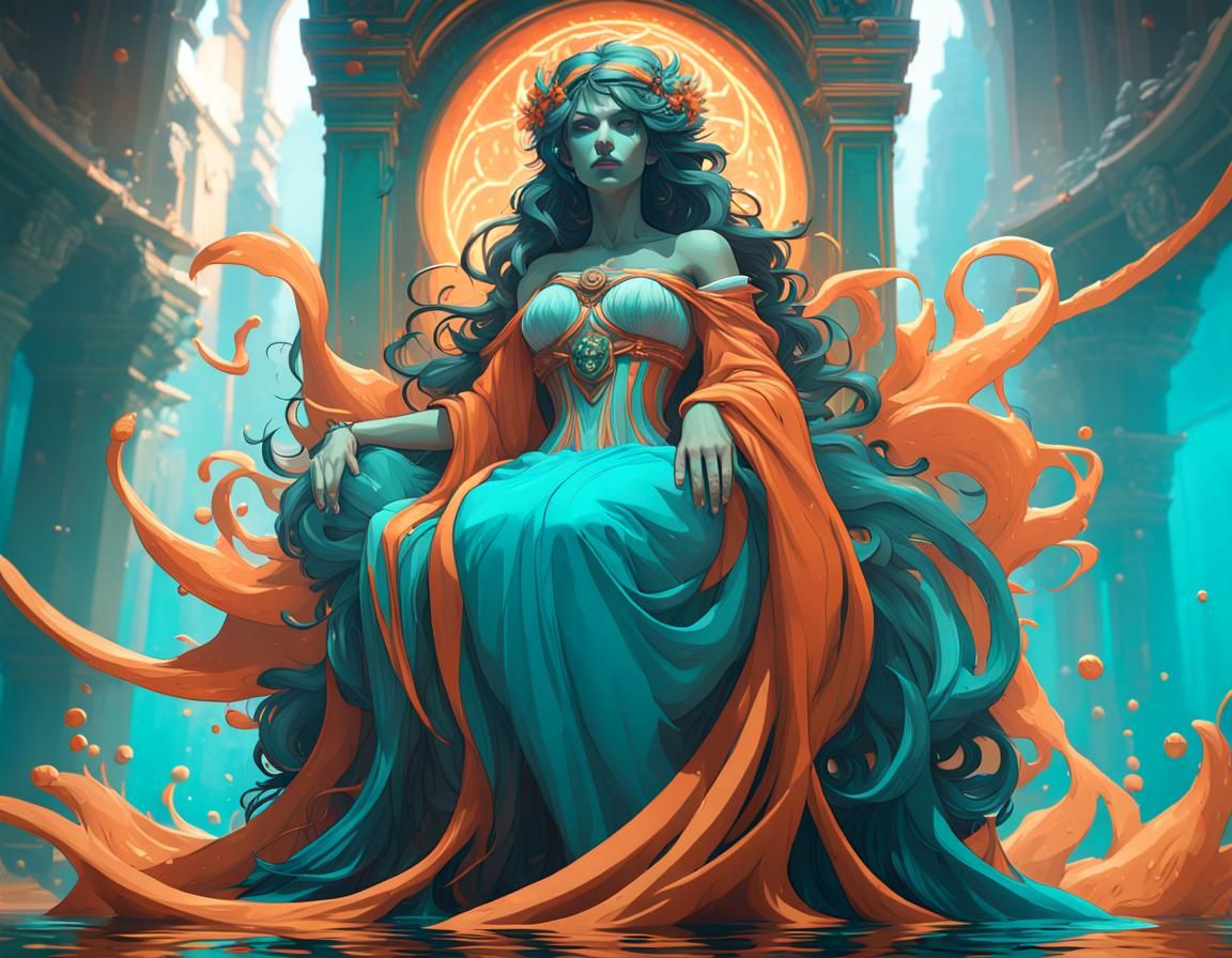 Deep One Concept Art in Art Nouveau Style