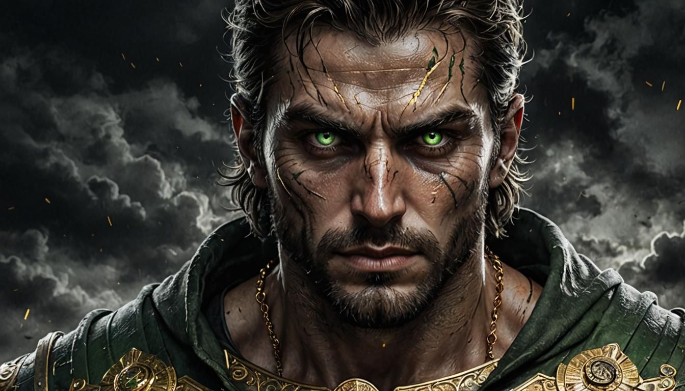 Green-Eyed Freedom Fighter in Moonlight: Hyperrealistic HDR ...