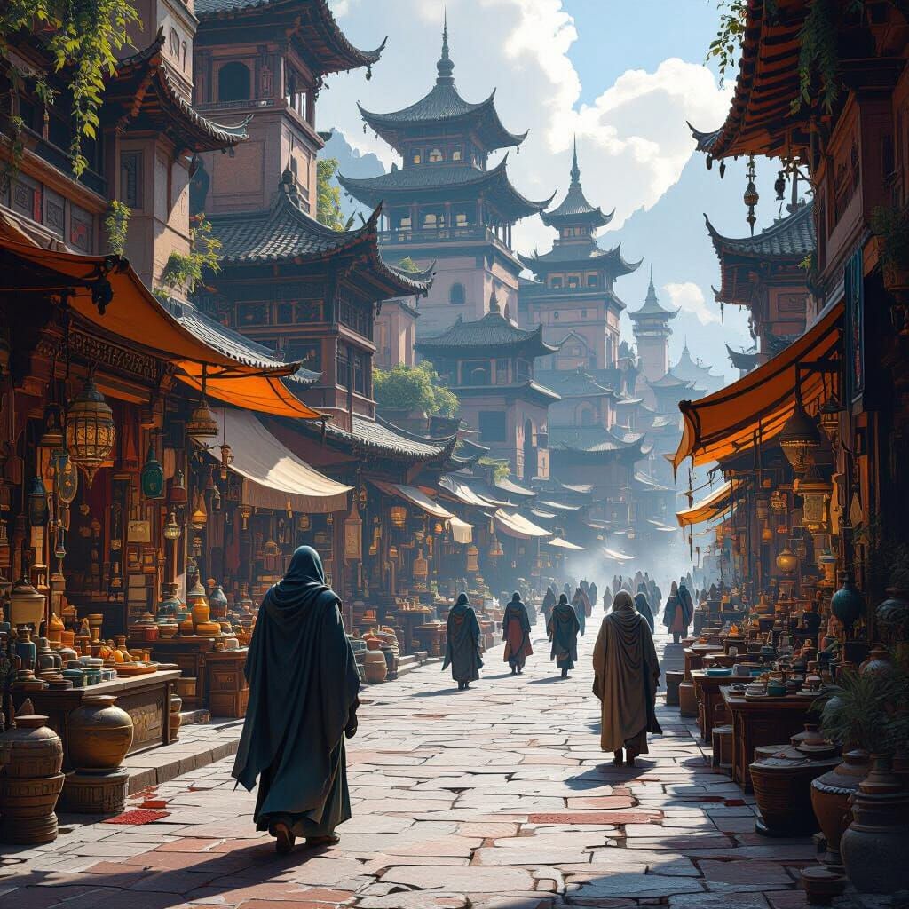 Ancient Sages Town: Fantasy Concept Art