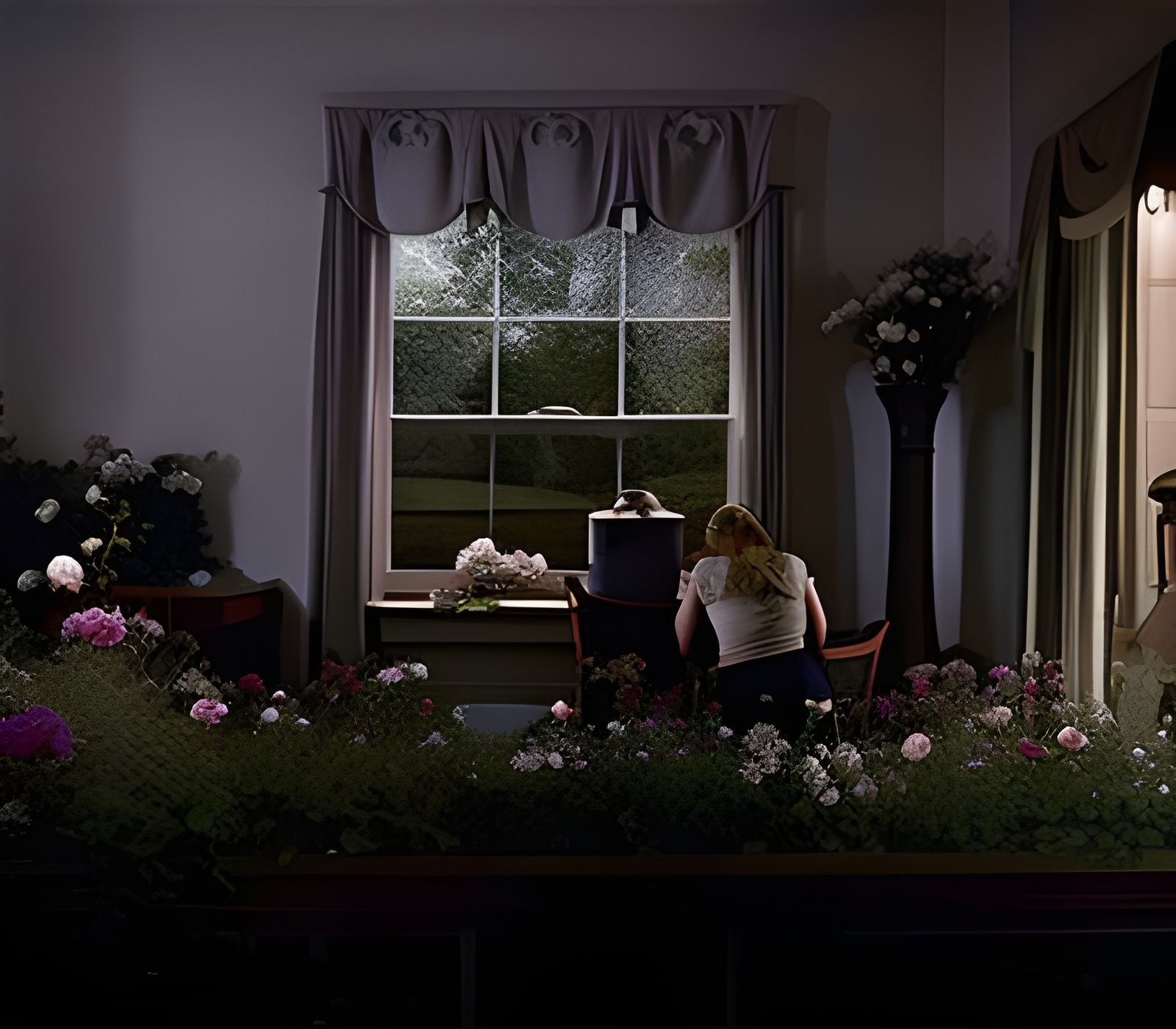 Surreal Family Reunion in Cinematic Style