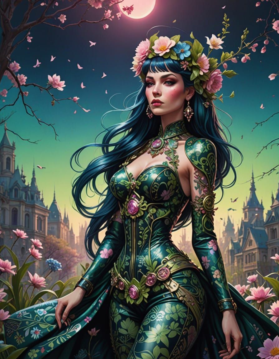 Glamorous Punk Pin-Up in Spring Florals