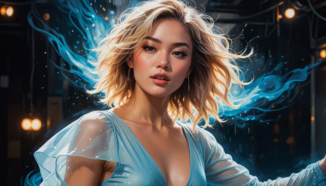 Empowered Dancer in Electric Atmosphere