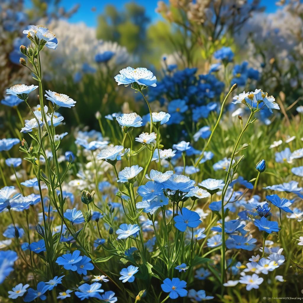 Tranquil Landscape with Blue Sky Glimpses