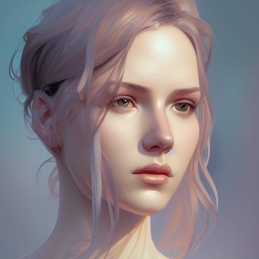 Detailed Portrait of Jennifer in Art Nouveau Style