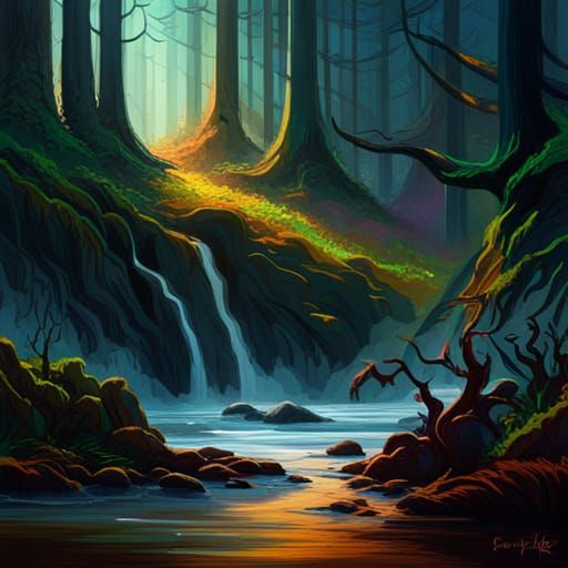 Spooky Forest Concept Art by Rutkowski