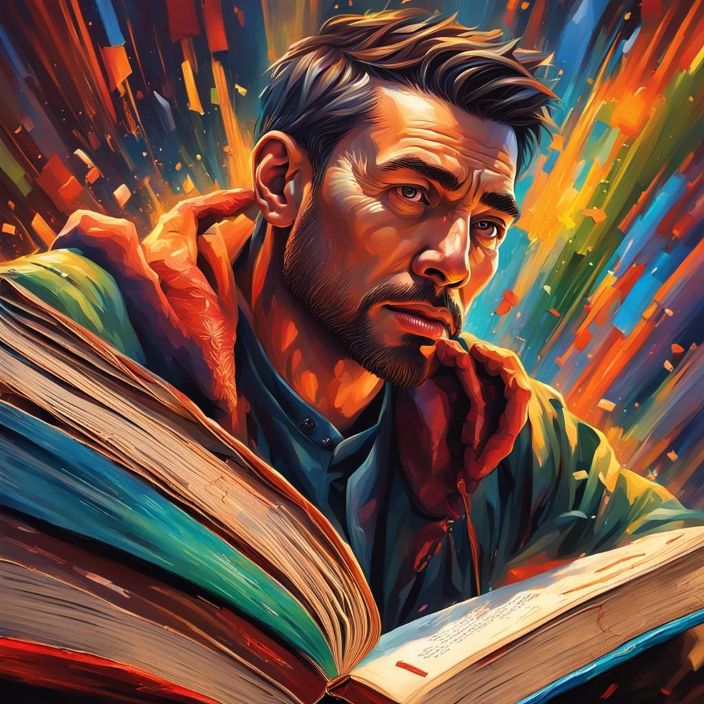 Hyperrealistic Books with Dramatic Lighting