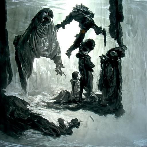 Children's Drawing in Horror Style