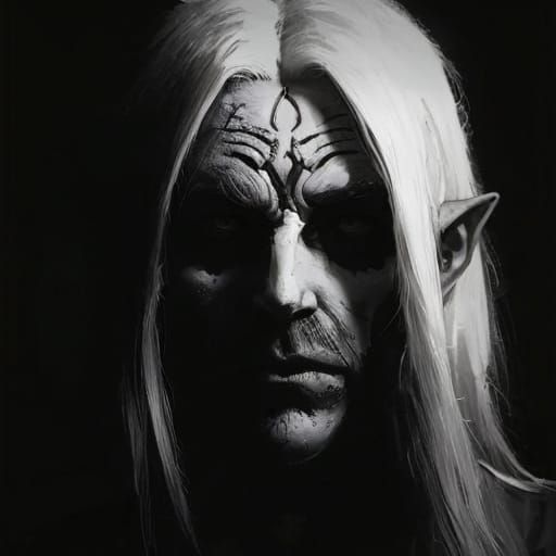 Terrifying White-Haired Villain with Boundless Evil