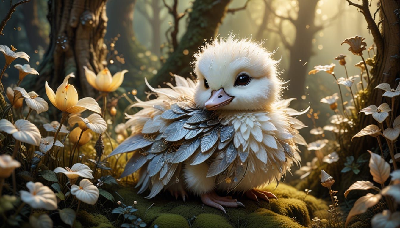 Cute Gothic Fairy in Magical Forest