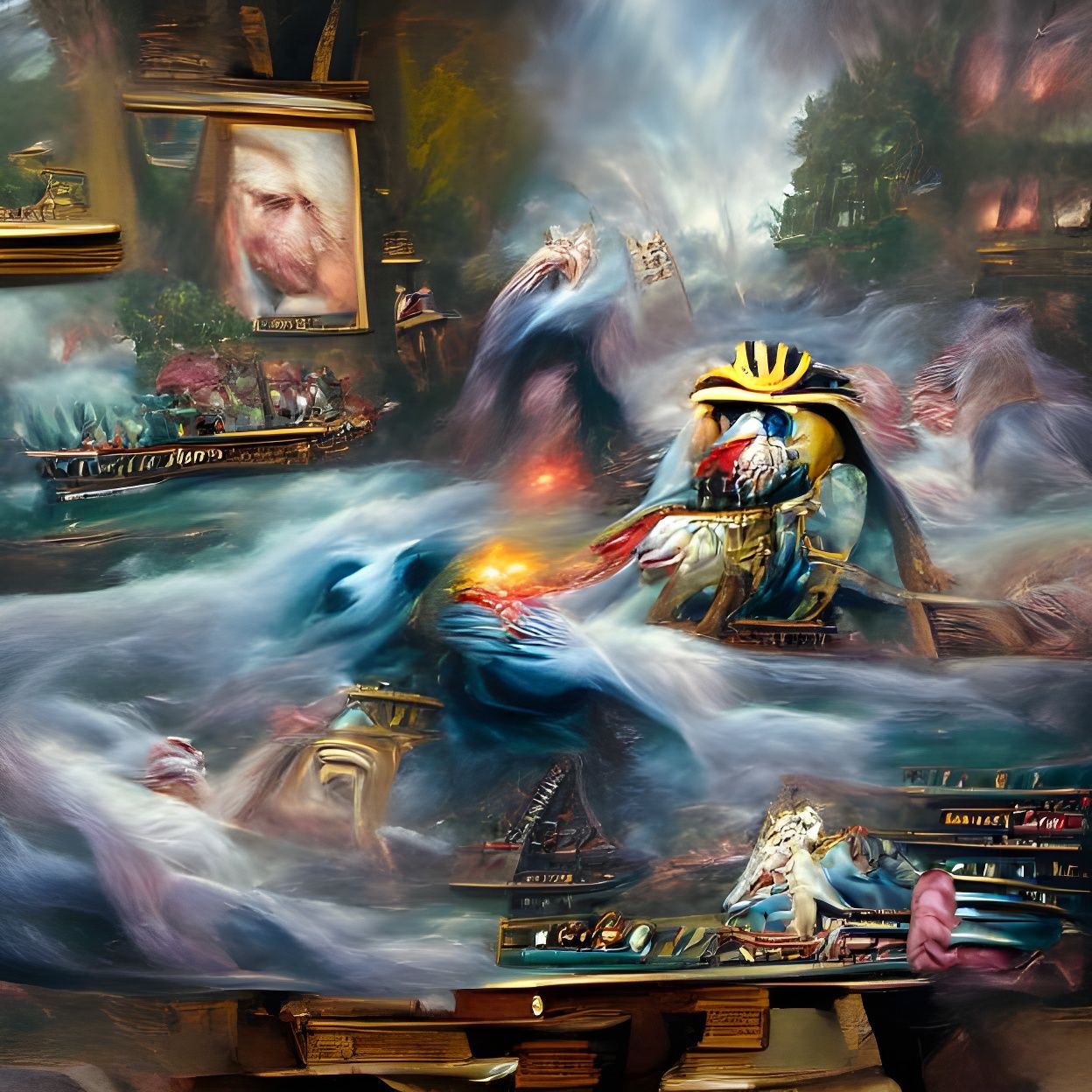 Epic Battle Scene in Luminist Style