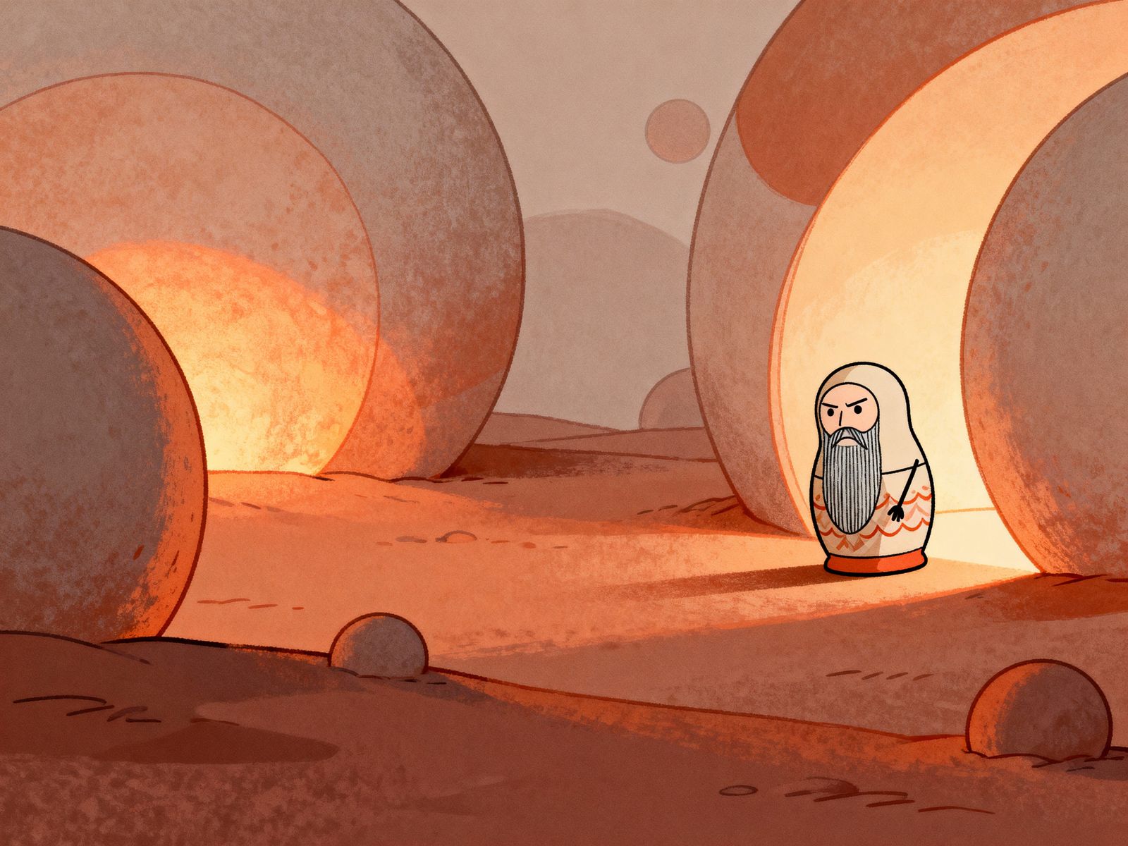 Rasputin Grumpy Stick-Figure Guy Matryoshka Skulks in Empty ...