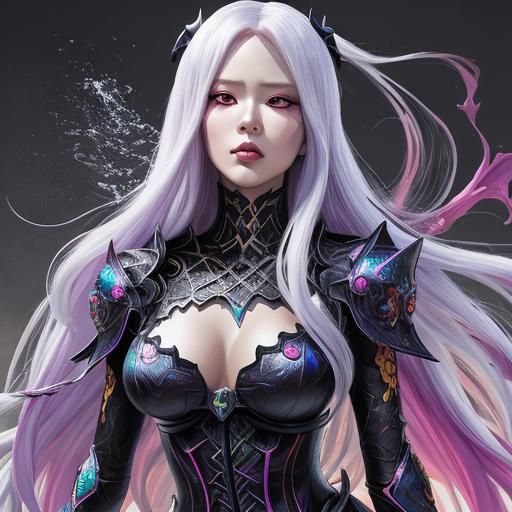 Anime Lady Death Portrait in Hyperrealistic Style