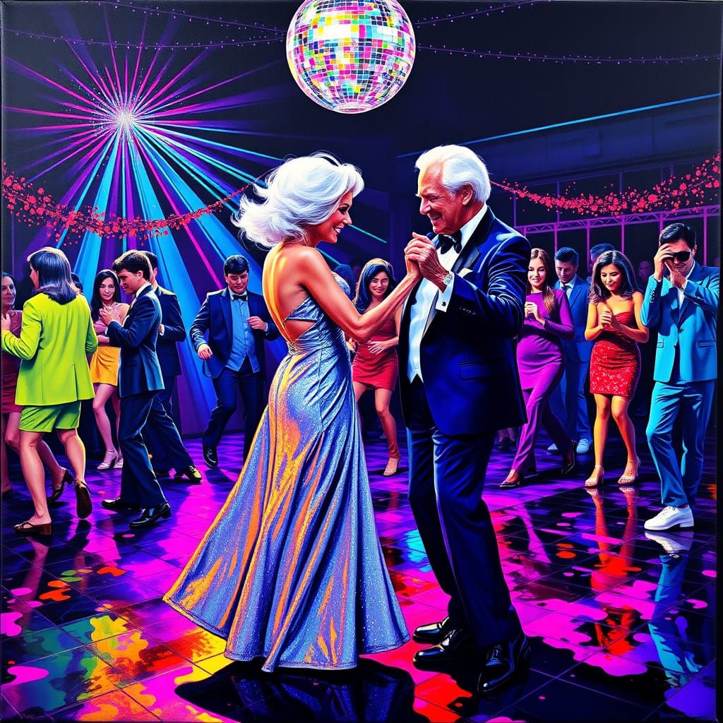 Timeless Disco Royalty in Vibrant Rhythm