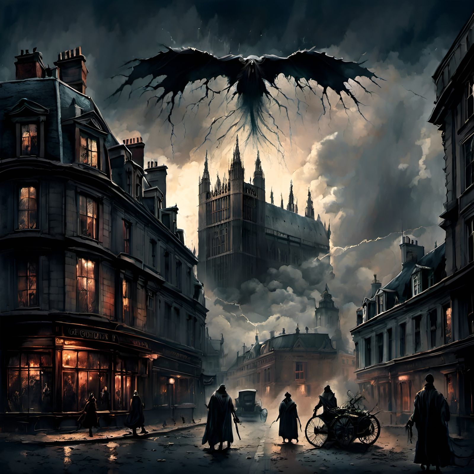 Grim Reaper in London Blitz: Digital Matte Painting