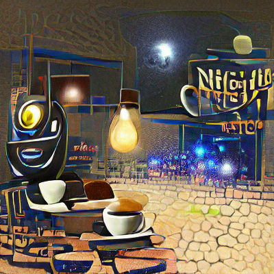 AI Image from Simple Prompt: Night Cafe