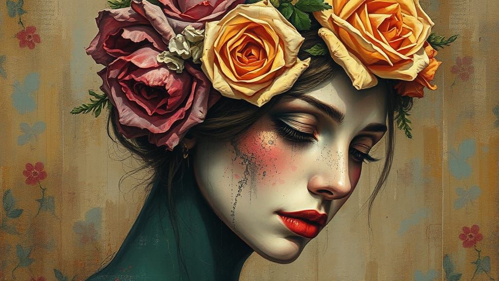 Whimsical Floral Queen in a Regal Garden