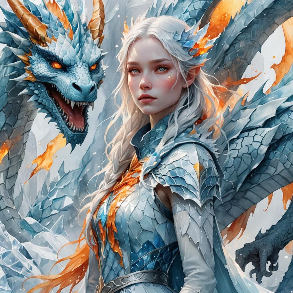 Mystical Ice Girl Transforms into Dragon