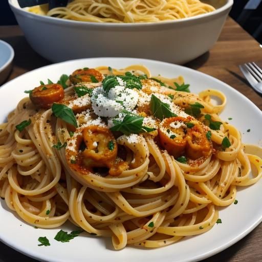 Delicious Pasta Dinner Visualized by AI