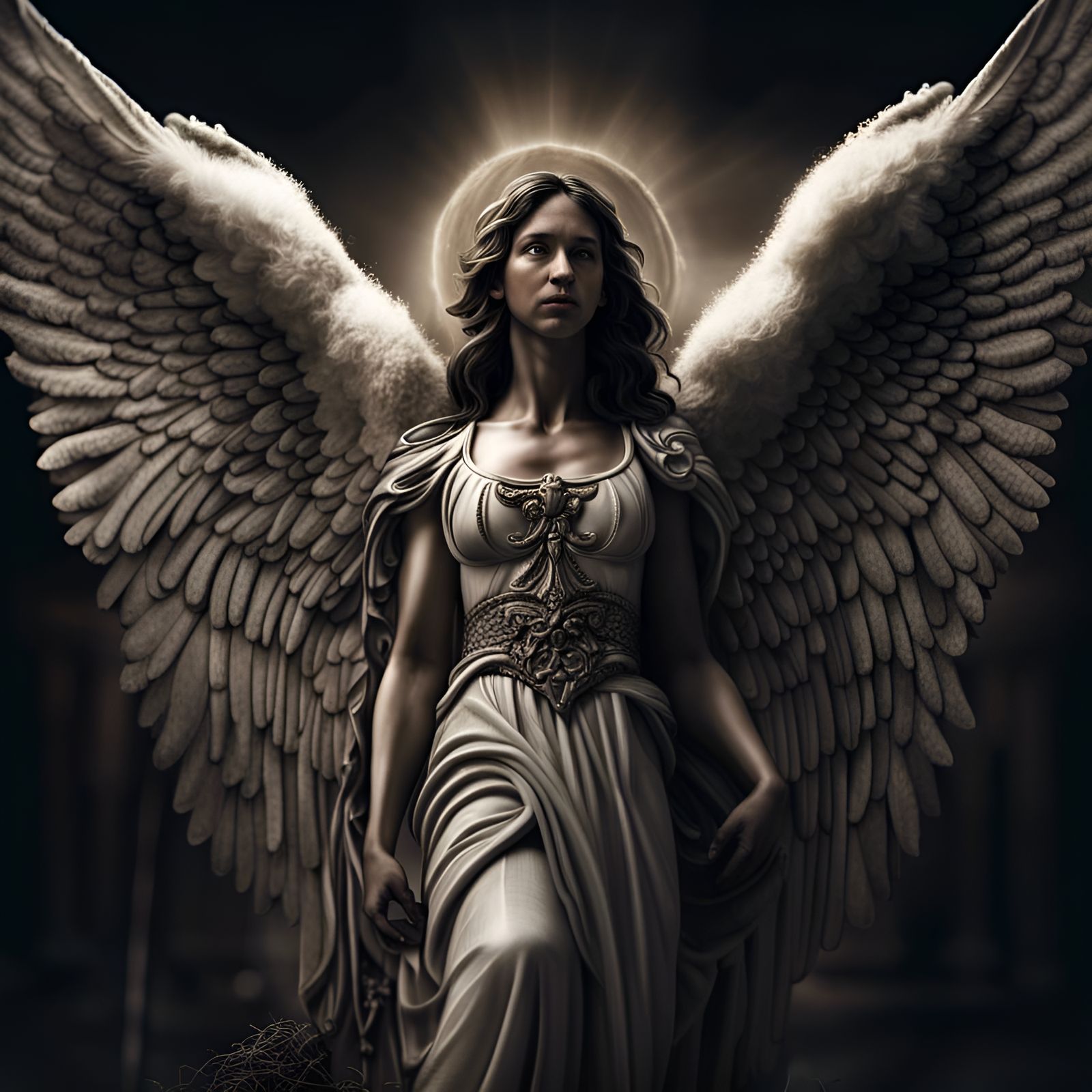 Angel Appears Before Shepherds: Hyperrealistic Scene