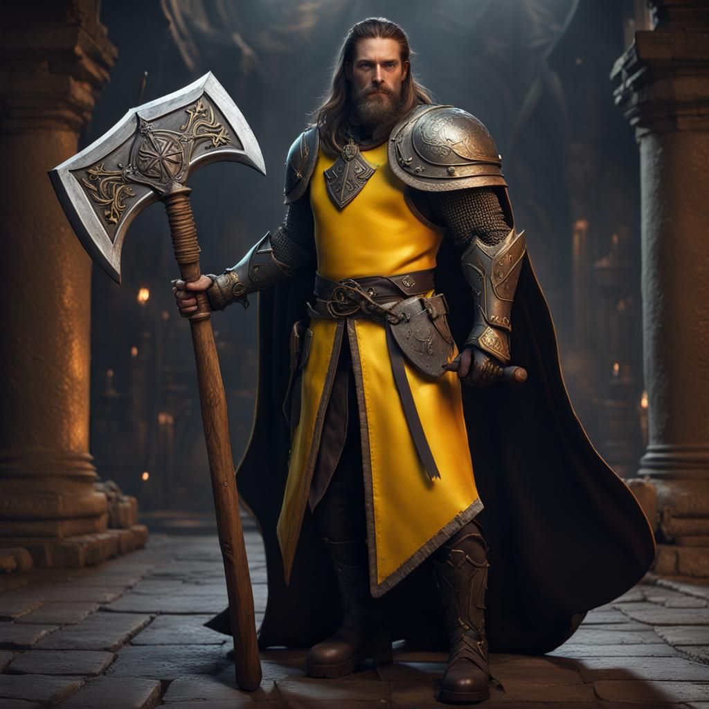 Dark Paladin with Axe and Shield