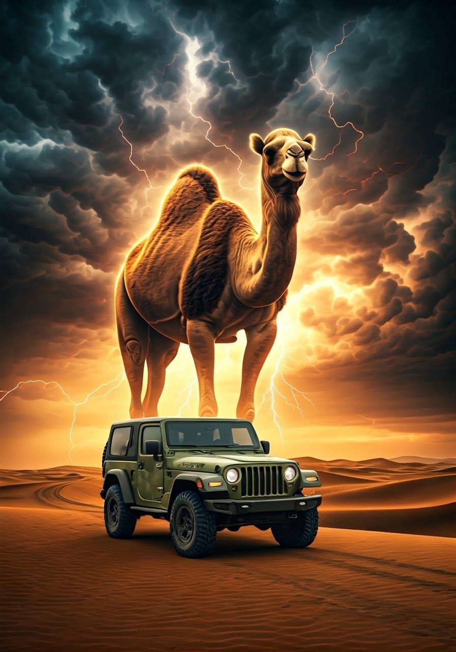 Elemental Camel Appears in Desert Storm