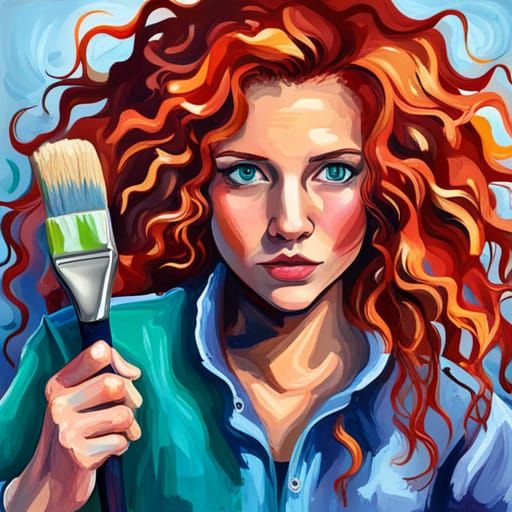 Bohemian Artist with Colorful Graffiti Art