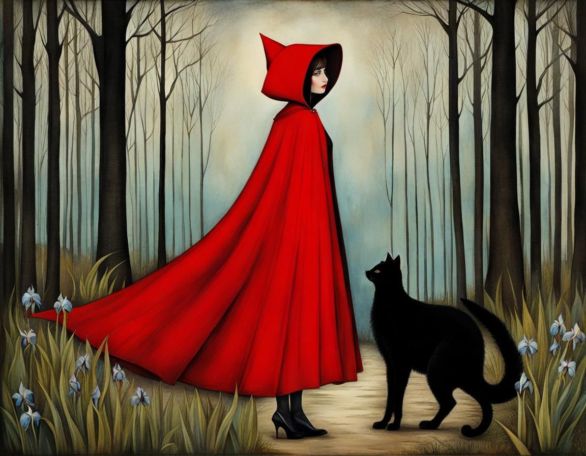 Little Red Riding Hood in a Dark Fairytale