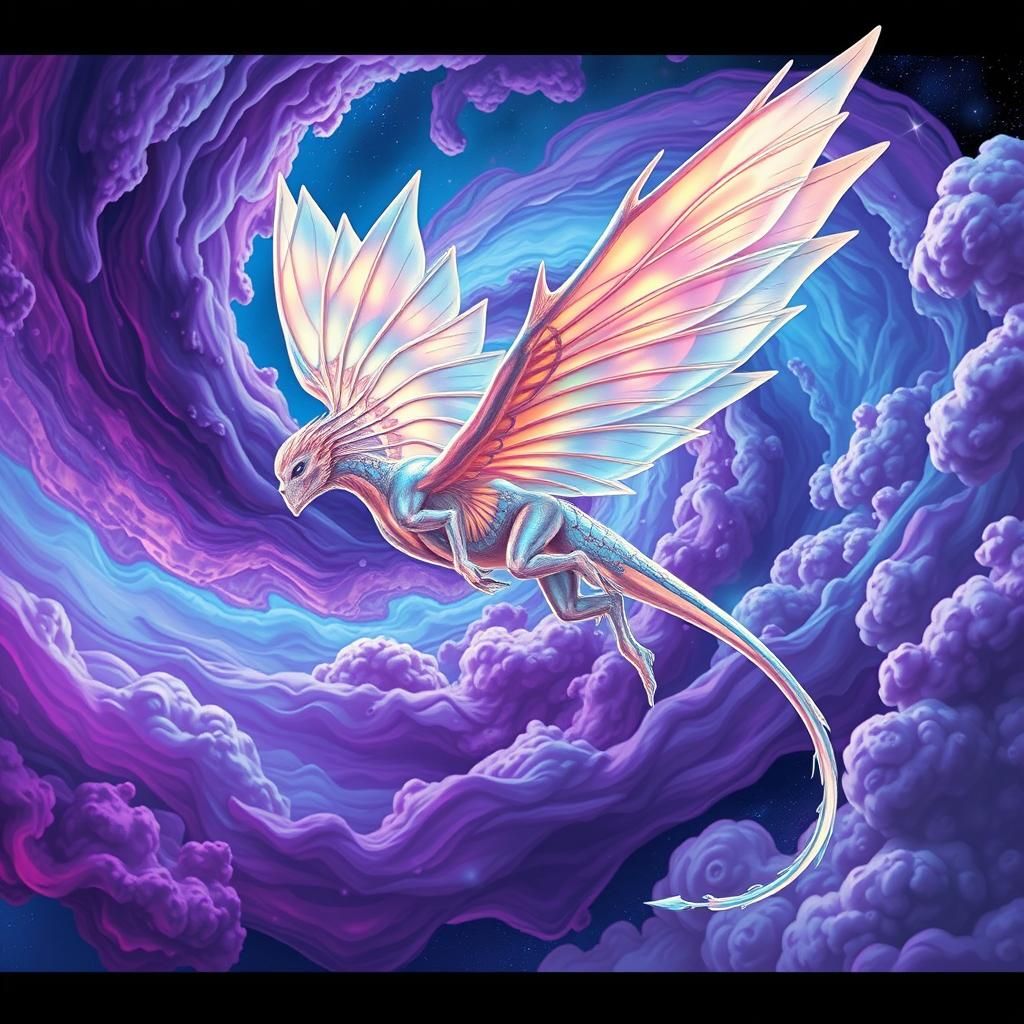 Epic Flying Alien in Digital Masterpiece Style