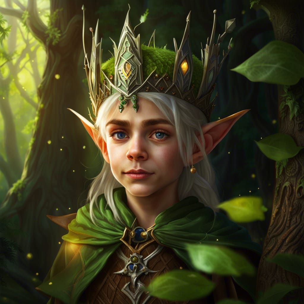 Expressive and dynamic realistic elf school portraits of an ...
