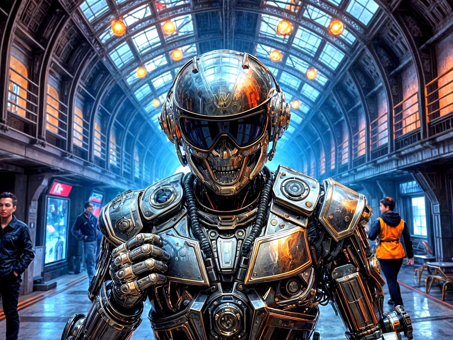 Bionic Cyborg Festival in Curvilinear Industrial Architectur...