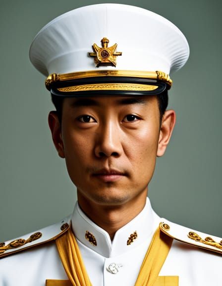 Young Japanese Emperor in Navy Uniform Portrait