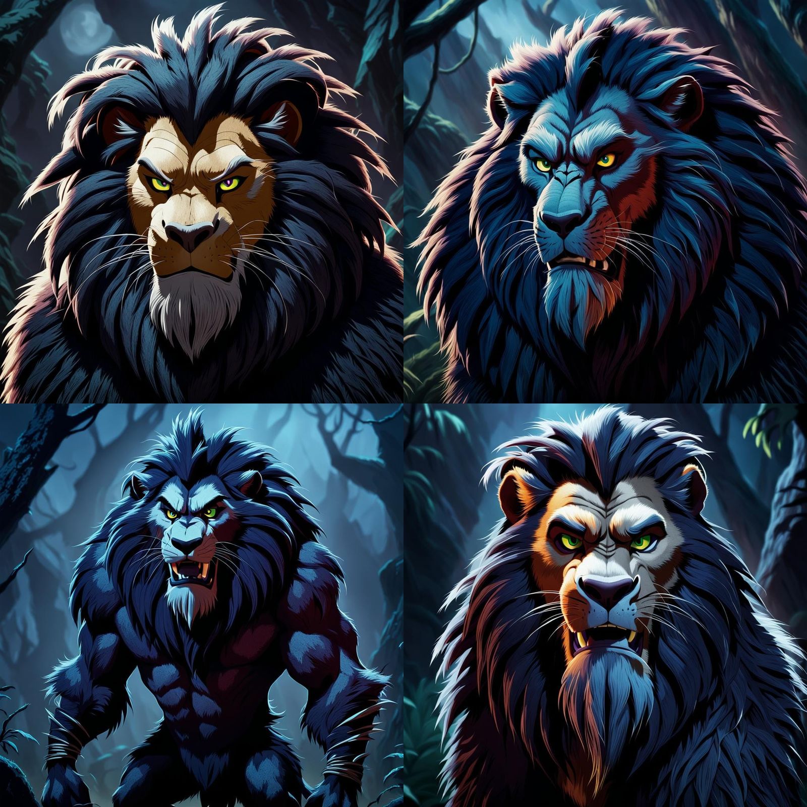 A dark and menacing image of Uncle Scar from The Lion King w...