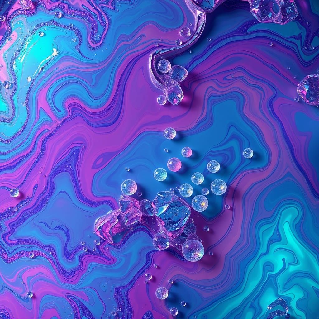 Bioluminescent Liquid Cascade in Unreal Engine Style