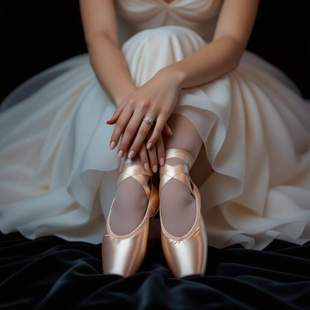 Elegant Ballerina Slippers in 3D with Cinematic Lighting