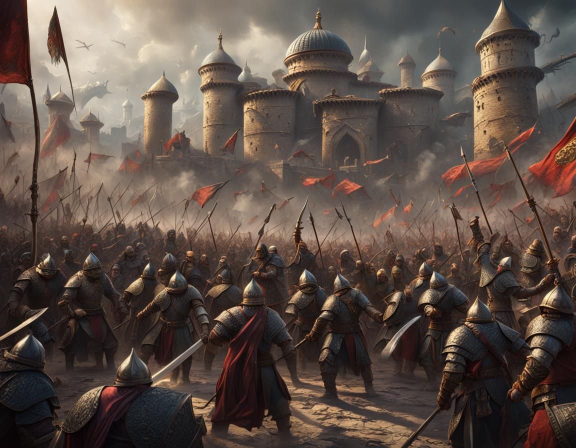 Orcs Versus Ottomans: Epic Battle Scene