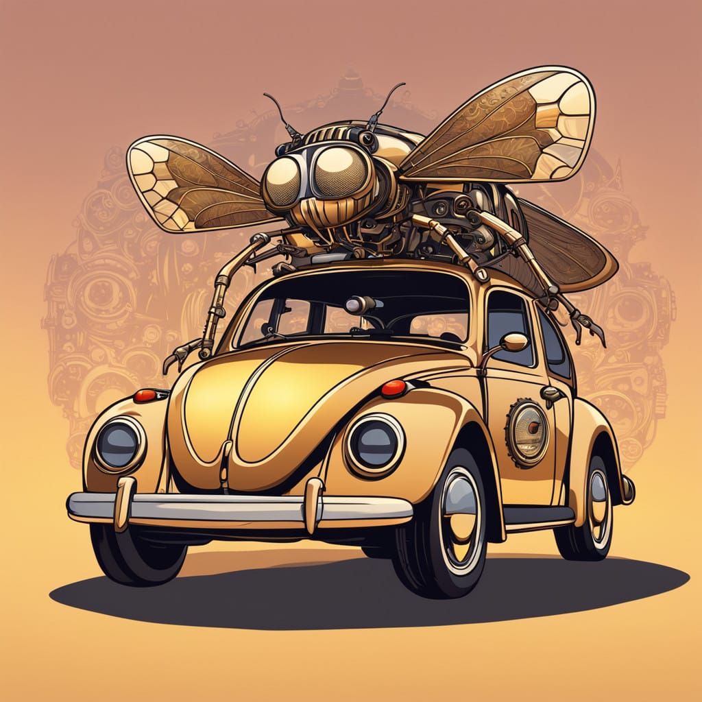 VW Beetle Steampunk Dreamcar in Golden Sunrise