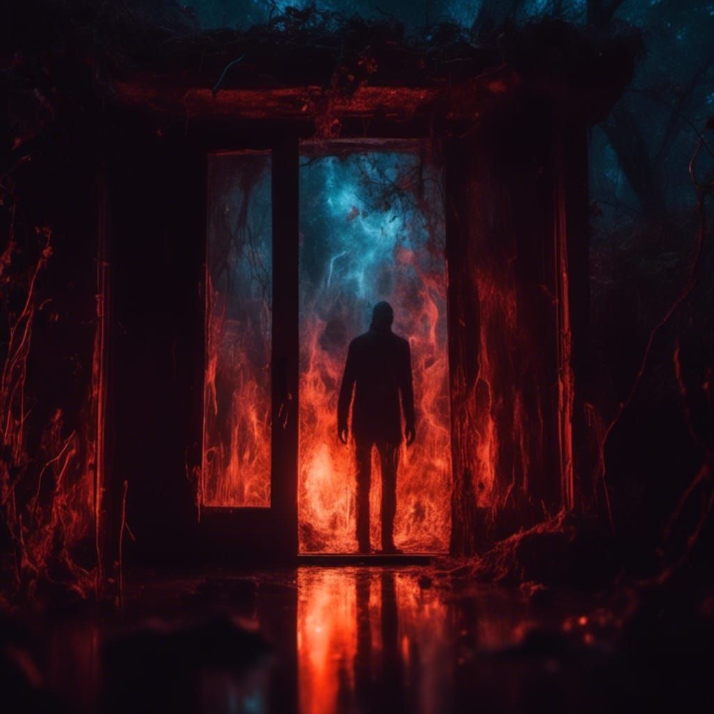 Glowing Humanoid Figure at Night