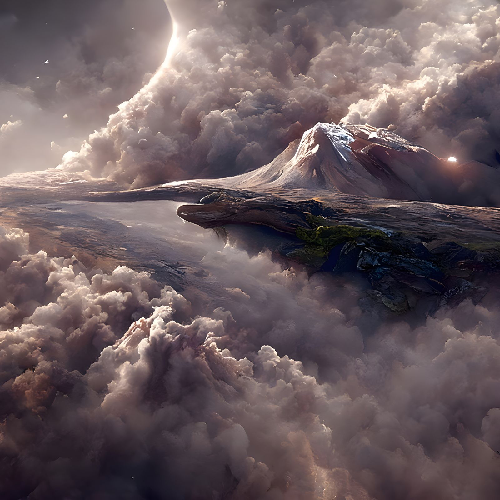 Serene Landscape Concept Art in Pastel Colors