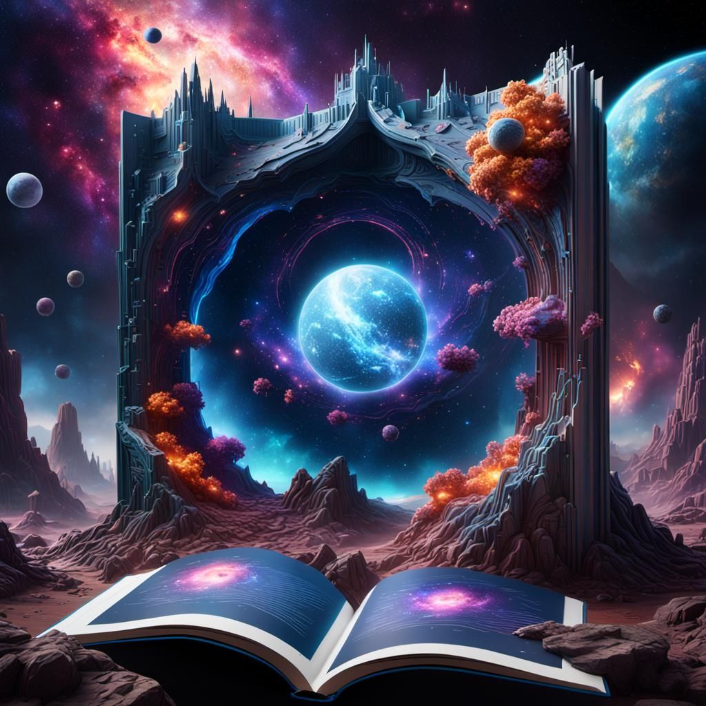 Cosmic Supernova Pop-Up Book in Detailed Matte Style