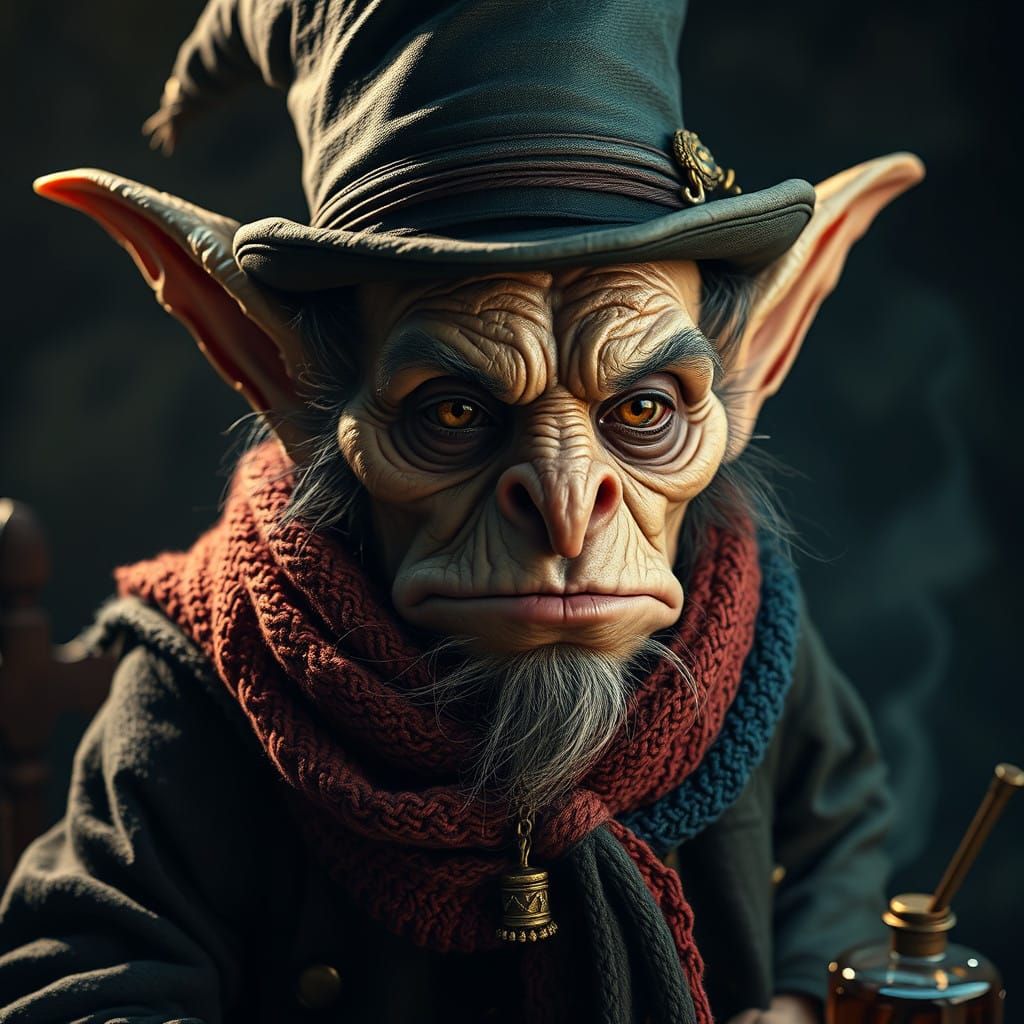 Baroque Goblin Alchemist in Rich, Fantasy Style