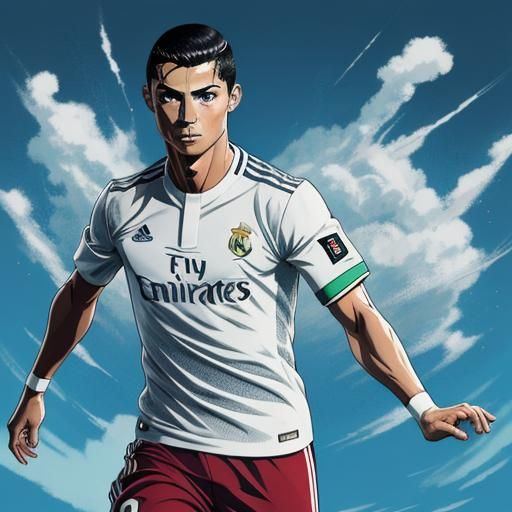 Cristiano Ronaldo in Anime Key Visual Style