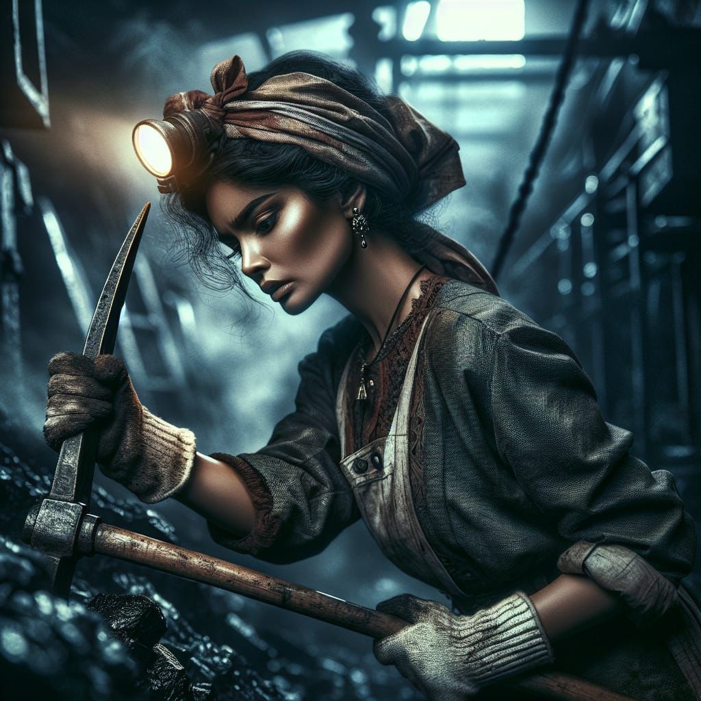 Victorian Coal Miner: A High-Contrast Matte Painting