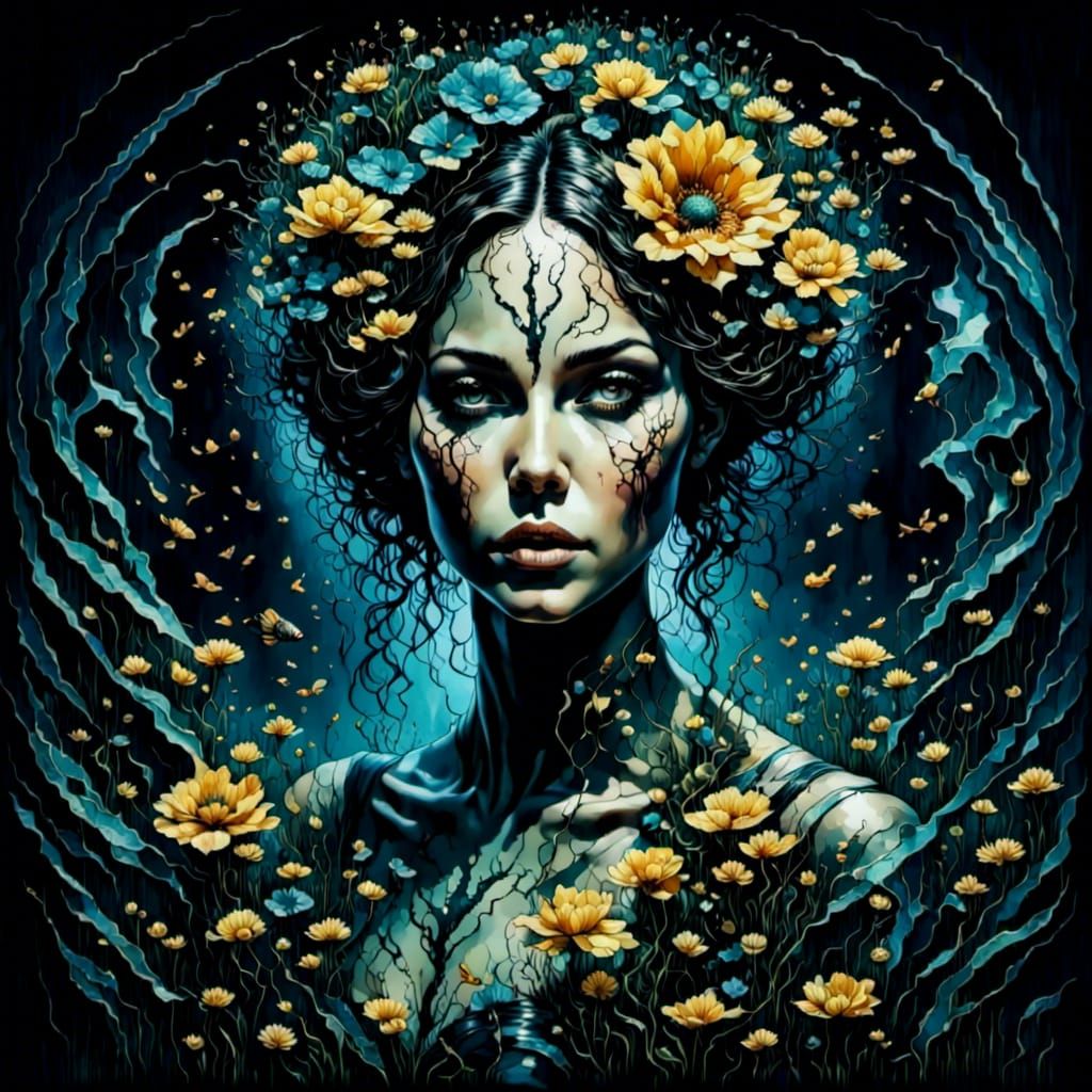 Double Exposure Art: Holographic Swamp