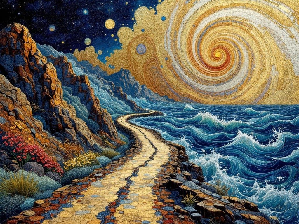 Gel Wave Landscape with Intricate Details