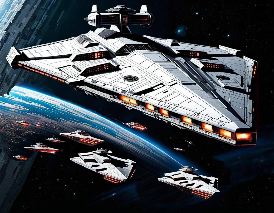 Imperial Star Destroyer in Space, Photorealistic 16k