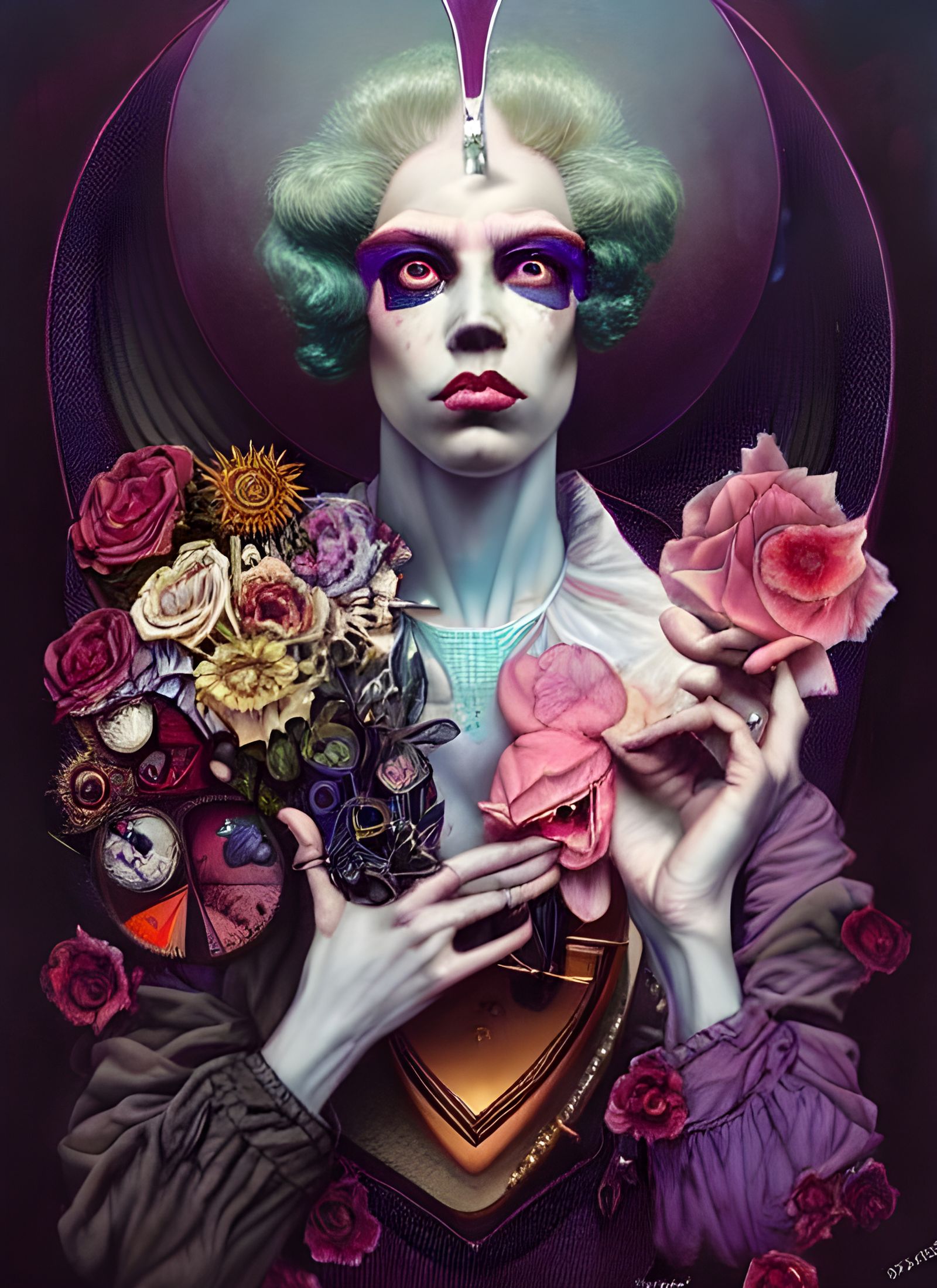 Science Fiction Queen of Hearts Digital Portrait