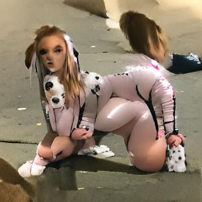 Girl in Spotted Puppy Bitchsuit