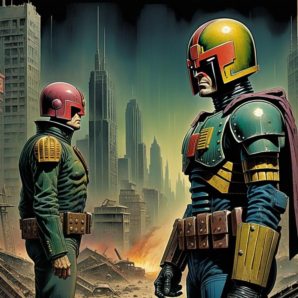 Dystopian Metropolis with Judge Dredd