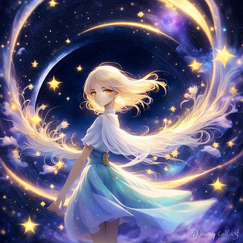Celestial Magical Girl in Radiant Light